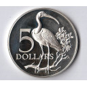 Trinidad e Tobago 5 Dollari Fondo specchio 1972 Ag Ibis Scarlatto